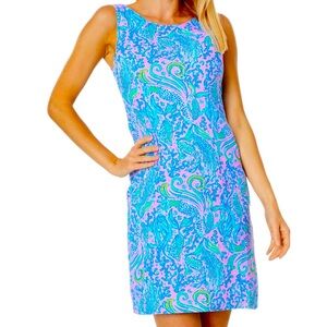 NWT Lilly Pulitzer Maurina Linen Shift Dress in Lilac Rose We Mermaid It